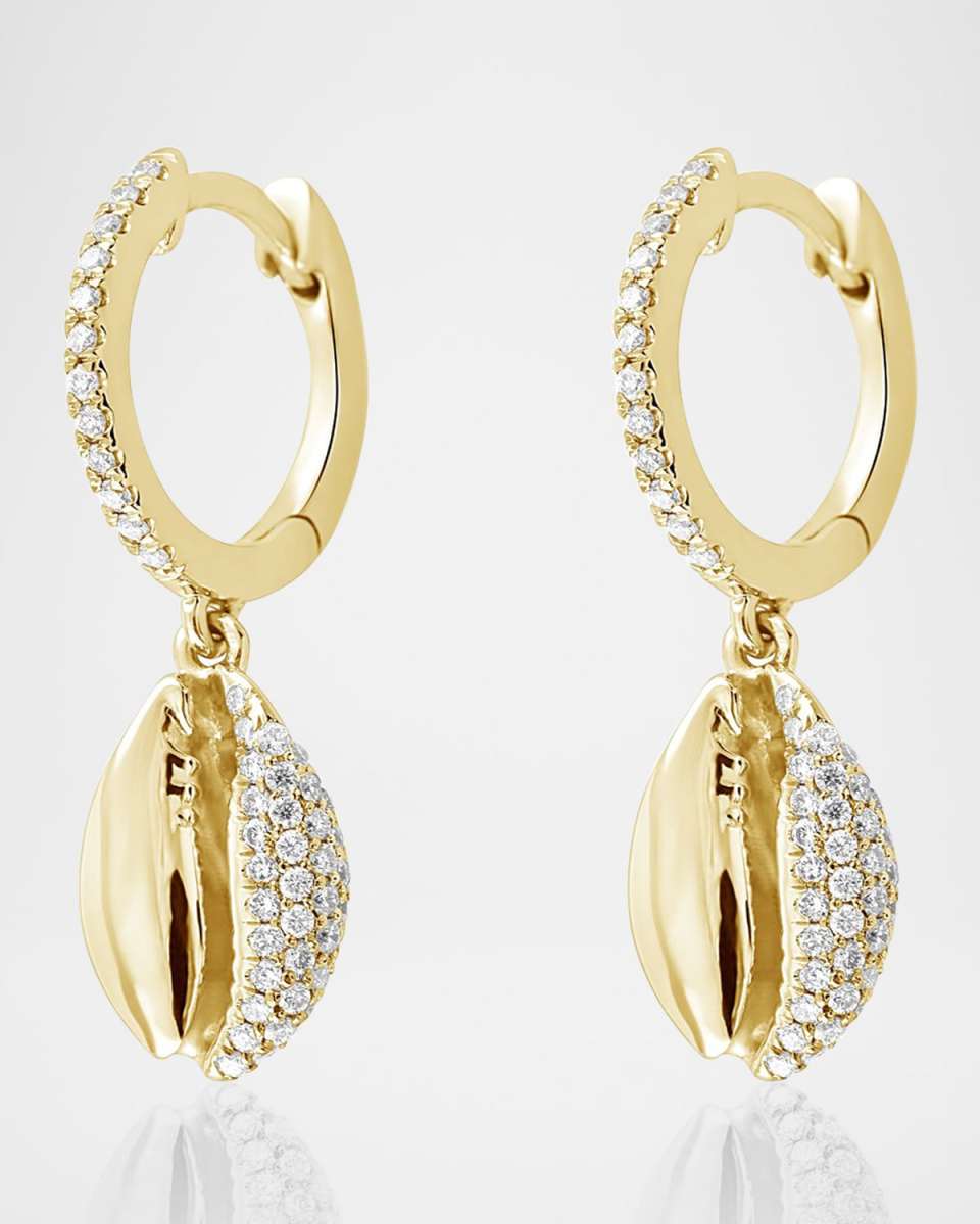 18K Le Cauri Demi Diamond Pave Huggie Hoop Earrings
